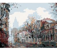 Zuty - Peinture diamant - PETITE VILLE SOMBRE, 40 x 50 cm, toile tendue sur châssis