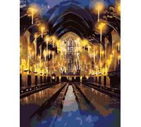 Zuty - Peinture par numéros - GRANDE SALLE DE BRIMBORNE (HARRY POTTER), 40 x 50 cm, toile tendue sur châssis