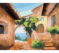 Zuty - Peinture par numéros - MAISON AU BORD DE LA MER, 40 x 50 cm, toile tendue sur châssis