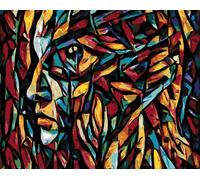 Zuty - Peinture par numéros - PORTRAIT ABSTRAIT DE FEMME, 40 x 50 cm, toile tendue sur châssis