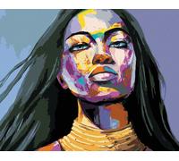 Zuty - Peinture par numéros - PORTRAIT COLORÉ D'UNE FEMME EXPRIMANT DES ÉMOTIONS, 40 x 50 cm, toile tendue sur châssis