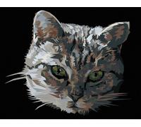 Zuty - Peinture par numéros - PORTRAIT DE CHAT GRIS, 40 x 50 cm, toile tendue sur châssis