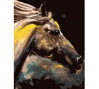 Zuty - Peinture par numéros - PORTRAIT DE CHEVAL EN COULEURS, 40 x 50 cm, toile tendue sur châssis