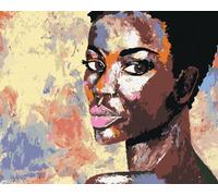 Zuty - Peinture par numéros - PORTRAIT DE FEMME AFRICAINE, 40 x 50 cm, toile tendue sur châssis