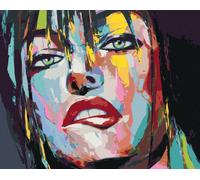 Zuty - Peinture par numéros - PORTRAIT DE FEMME COULEUR TENTATION, 40x50 cm, toile tendue sur châssis