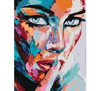 Zuty - Peinture par numéros - PORTRAIT DE FEMME EN COULEURS, 40 x 50 cm, toile tendue sur châssis