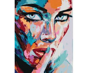 Zuty - Peinture par numéros - PORTRAIT DE FEMME EN COULEURS, 40 x 50 cm, toile tendue sur châssis