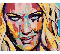 Zuty - Peinture par numéros - PORTRAIT DE FEMME EN COULEURS II, 40 x 50 cm, toile tendue sur châssis
