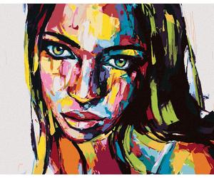 Zuty - Peinture par numéros - PORTRAIT DE FEMME EN COULEURS III, 40 x 50 cm, toile tendue sur châssis