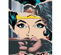 Zuty - Peinture par numéros - WONDER WOMAN PAPIER, 40 x 50 cm, toile tendue sur châssis