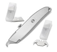 Zuuyye Set Cutter 20 Lames, Aluminium, Auto-Verrouillage | aluminium robuste, coupes précises, pour moquette, PVC, carton, pour pros, bricoleurs, cutter, couteau à crochet
