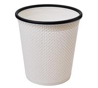 Zuvo Corbeille à papier en plastique - Look moderne cylindrique - Design ouvert sur le dessus - Poubelle légère pour cuisine, chambre, salle de bain et bureau - Blanc