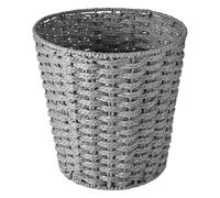 Zuvo Corbeille à Papier Ronde en Osier | Panier Poubelle 2,6 Gallons | Tressé à la Main, Léger & Robuste | Pour Chambre, Salle de Bain, Bureau ou Maison - Gris