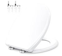 Zuvo Siège de Toilette O-Shaped à Fermeture Douce | Norme Britannique | Libération Rapide | Charnières Réglables & Anti-Casse | Matériau PP Blanc Universel