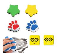 ZUWIJEQ 6 Pcs Effaceur Magnétique, ponge Magnétique pour tableau Blanc, Petit Effaceur Tableau Blanc Magnetique, Gommes Magnétiques Effaçable à Sec avec Tampon en Feutre Épais pour Enfants(Coloré)