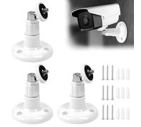 Zuxbolf 3 Pièces Support Mural pour Caméra, Support Mural Caméra Surveillance Rotatif à 360°à Filetage 1/4", Support de Caméra de Surveillance Extérieure (Blanc)