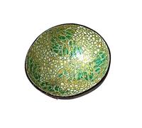 ZUXWUX Bol à clés en coquille de noix coco 14x14x5cm | Intérieur poli lisse, utilisation multifonctionnelle, utilisation dans le salon/entrée/bureau.