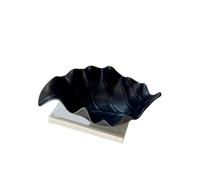 ZUXWUX Plateau de rangement en forme feuille céramique | Finition mate esthétique, faible profondeur de plateau, utilisation dans l'entrée/commode/bureau.