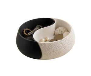 ZUXWUX Porte-clés de bol rangement imprimé en 3D | Surface de plateau peu profonde, disposition à double compartiment, utilisation dans l'entrée/bureau/commode.