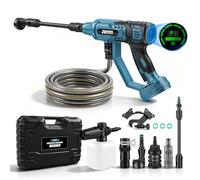 ZUYIYI Nettoyeur haute pression sans fil pour batterie Makita 18 V | 4 vitesses, écran LCD, sans balais, buse 6 en 1, 300 l/h, distance de pulvérisation de 10 m, pour voiture/clôture/patio