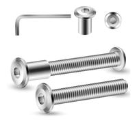 Zuyya Lot De 20 Vis De Connexion M5 X 50 Mm, Vis À Douille, Vis De Meubles, Connecteur De Meubles Pour Armoires, Garderobes, Tables Et Comptoirs (20 Vis, 20 Écrous, 1 llen)