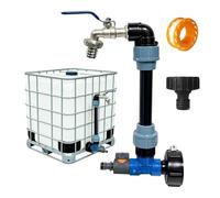ZVD Robinet Cuve 1000l Col De Cygne 3/4",2 In 1 adaptateur Cuve 1000l,Robinet Recuperateur Eau De Pluie,Vanne Pour Reservoir Eau Exterieur,Raccord Cuve 1000 Litres Exterieur Adaptateur(#1)