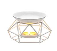 Zweipappel Lampe à Bougie parfumée en métal avec Support pour Bougie Chauffe-Plat(Blanc)