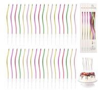 Zwenjuan Bougies,36 pièces Bougies de Gâteau en Spirale,Bougies d'anniversaire Torsadées,Longue Chandelle pour Anniversaire,Bougies à Gâteaux,pour Décoration de Gâteaux