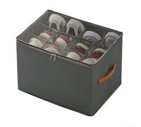 ZWEquipint Boîte de rangement pliable en tissu avec 16 intercalaires, 43 x 44 x 32 cm, pour organisation de la maison (gris)