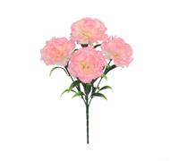 ZWEquipint Bouquet de fleurs artificielles en soie pour mariage, hôtel, décoration d'intérieur, fête, centre de table, 28 x 9 cm, blanc et rose