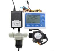 ZWEquipint Débitmètre d'eau numérique G1/2 avec écran LCD de 10,2 cm, plage de 1 à 30 l/min, kit de capteur de contrôle quantitatif pour systèmes hydrauliques et pneumatiques industriels