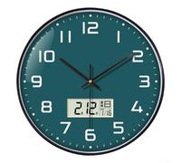 ZWEquipint Horloge murale numérique de 30,5 cm avec calendrier et température, quartz silencieux, design minimaliste moderne pour chambre à coucher, salon, décoration d'intérieur (B)