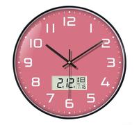 ZWEquipint Horloge murale numérique de 30,5 cm avec calendrier et température, quartz silencieux, design minimaliste moderne pour chambre à coucher, salon, décoration d'intérieur (D)