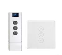 ZWEquipint Interrupteur de rideau WiFi intelligent avec télécommande RF433, panneau tactile en verre incurvé 2,5D, commande vocale pour Alexa, automatisation par application pour stores enrouleurs et
