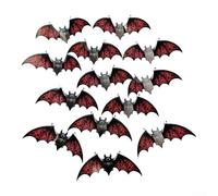 ZWEquipint Lot de 12 autocollants muraux 3D réalistes en PVC pour décoration d'Halloween, chauve-souris marron et noir (PY16016)