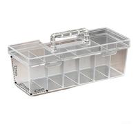 ZWEquipint Mallette de rangement en plastique transparent avec compartiments réglables, organiseur empilable pour vis, écrous, boulons et pièces électroniques, 29,3 x 11,3 x 9 cm (A)