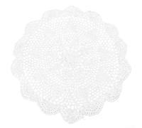 ZWEquipint Nappe ronde en dentelle pour table de salle à manger, napperon vintage en coton ajouré fait à la main (60 cm, blanc)