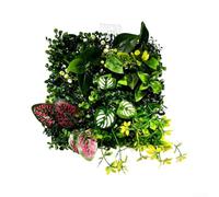 ZWEquipint Panneaux muraux de 25 x 25 cm - Résistant aux UV - Haie de verdure artificielle avec feuilles colorées pour décoration de maison, mariage, restaurant (style 1)