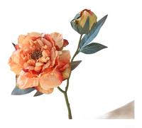 ZWEquipint Pivoine artificielle en soie à tige unique - Décoration d'automne rustique pour mariage ou hôtel (automne orange-jaune)