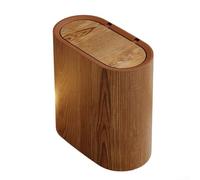 ZWEquipint Poubelle fine avec couvercle, poubelle étroite en plastique 30 x 30 x 15 cm, design à double tube pour un remplacement facile du sac, pour salle de bain, cuisine, motif grain de bois marbre