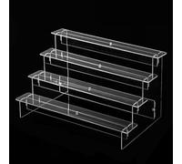 ZWEquipint Présentoir échelle multicouche en acrylique transparent pour parfums, bijoux, objets de collection, 2 ou 5 niveaux (4 couches de 29 cm)