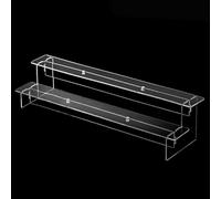 ZWEquipint Présentoir échelle multicouche en acrylique transparent pour parfums, bijoux, objets de collection, 2 ou 5 niveaux (2 couches de 35 cm)