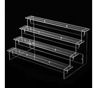 ZWEquipint Présentoir échelle multicouche en acrylique transparent pour parfums, bijoux, objets de collection, 2 ou 5 niveaux (4 couches de 40 cm)