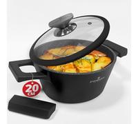ZWIEGER Cocotte en Fonte d’Aluminium 20 cm, Marmite avec Couvercle | Faitout Induction - Idéale Four et Pain - Fond Inox Intégral, Tous Feux - Revêtement Antiadhésif, sans PFOA ni PFOS