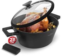 ZWIEGER Cocotte en Fonte d’Aluminium 28 cm, Marmite avec Couvercle | Faitout Induction - Idéale Four et Pain - Fond Inox Intégral, Tous Feux - Revêtement Antiadhésif, sans PFOA ni PFOS