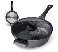 ZWIEGER Grande Sauteuse Induction 28 cm - Grande Poele avec Couvercle | Fonte d'Aluminium, Fond Inox Intégral, Compatible Tous Feux - Antiadhésif, Sans PFOA et PFOS