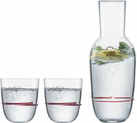ZWIESEL GLAS handmade 1382 KARAFFE 0,75 + 2 BECHER 42 AURA ROT 121692