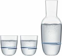 ZWIESEL GLASS fait main 1382 KARAFFE 0,75 + 2 BECHER 42 AURA BLAU 121694