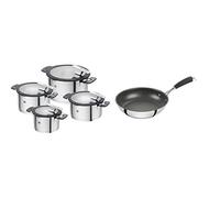 ZWILLING Batterie de Cuisine Simplify (4 Pièces) en Acier Inoxydable + 1 Poêle Poletto, Acier Inoxydable 18/10, diam 28 cm