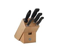 ZWILLING Bloc de Couteaux (6 Pièces), Bloc en Bois de Hêtre, Couteaux, Acier Inoxydable Spécial, Manche Plastique, série Four Star